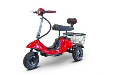 EWheels 3 Wheel Sporty High-Speed Scooter with Basket and Seat